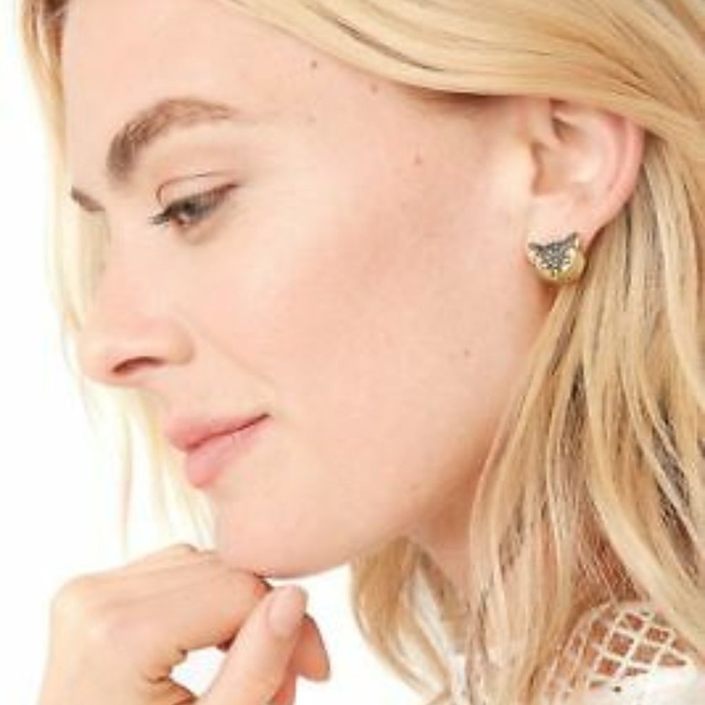 Stella & Dot Pave Owl Earrings
